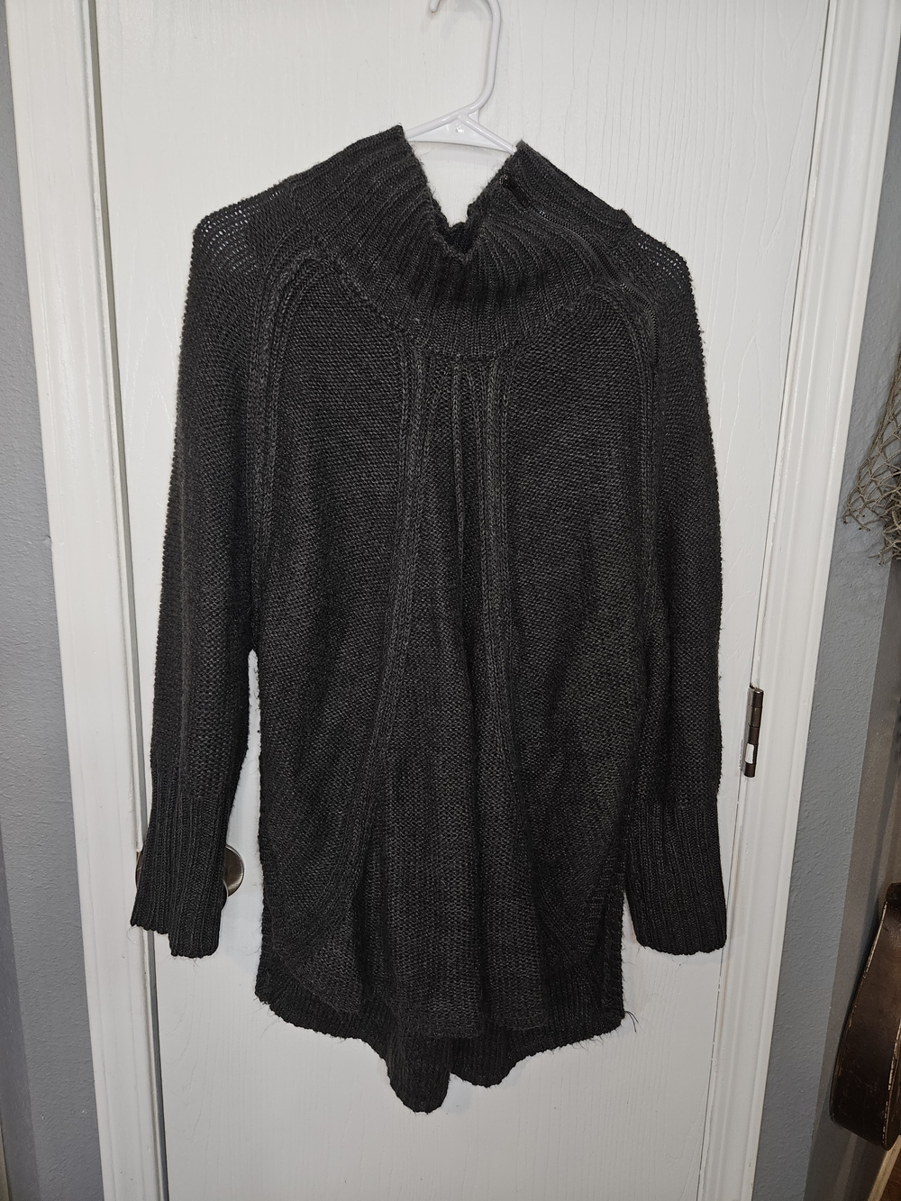 Maurices Charcoal Gray Cable Knit Pullover Sweater